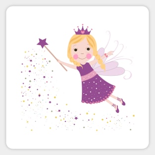 Cute fairytale purple stars shining Sticker